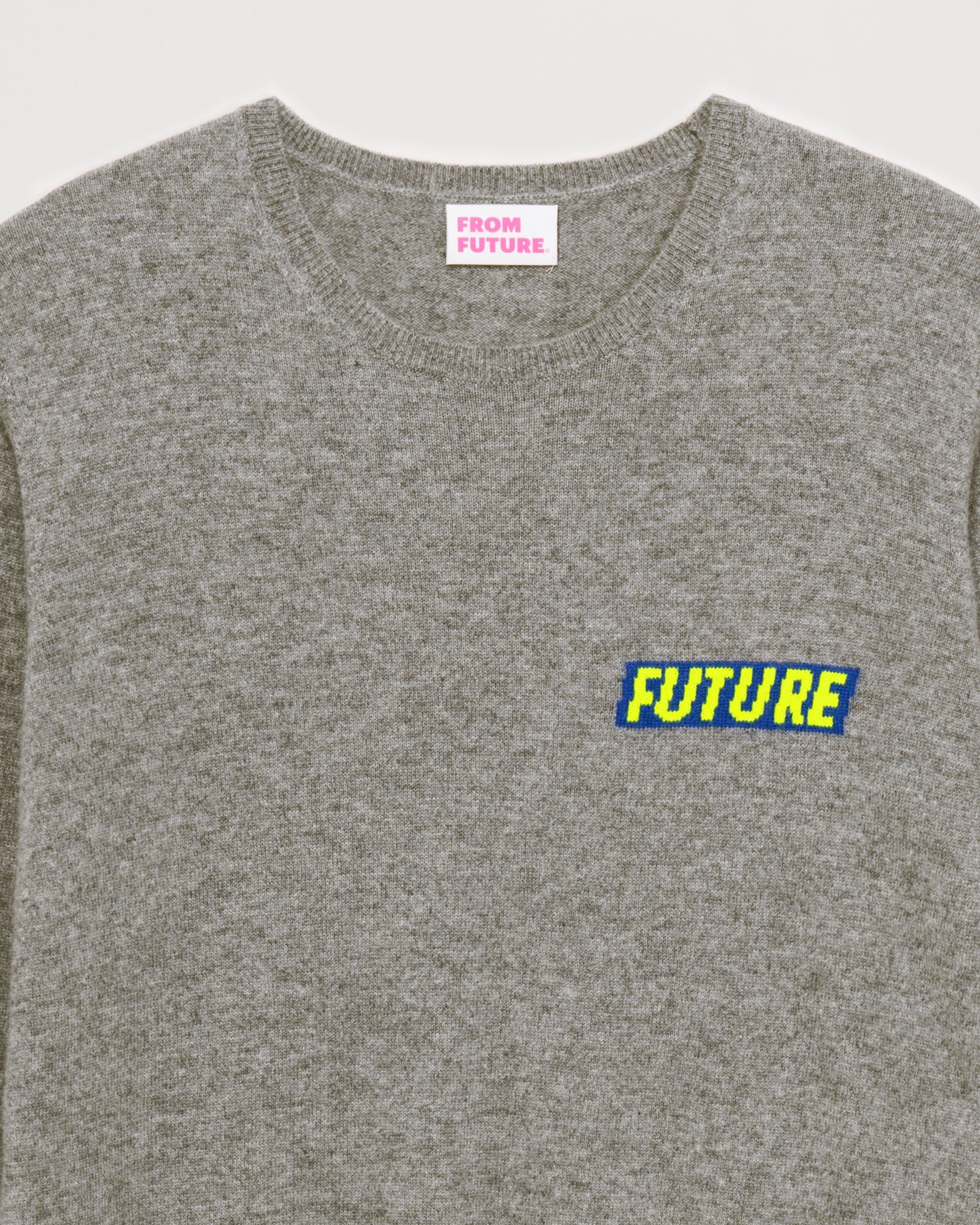 Pull à col rond Future en cachemire - Dark Heather Gray
