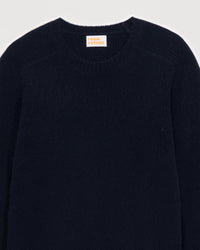 Pull à col rond et point fantaisie en cachemire - Navy