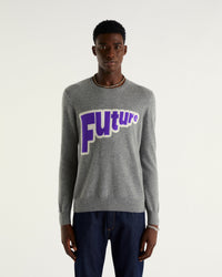 Pull à col rond Maxi Future en cachemire - Dark Heather Gray