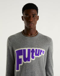 Pull à col rond Maxi Future en cachemire - Dark Heather Gray