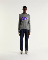 Pull à col rond Maxi Future en cachemire - Dark Heather Gray