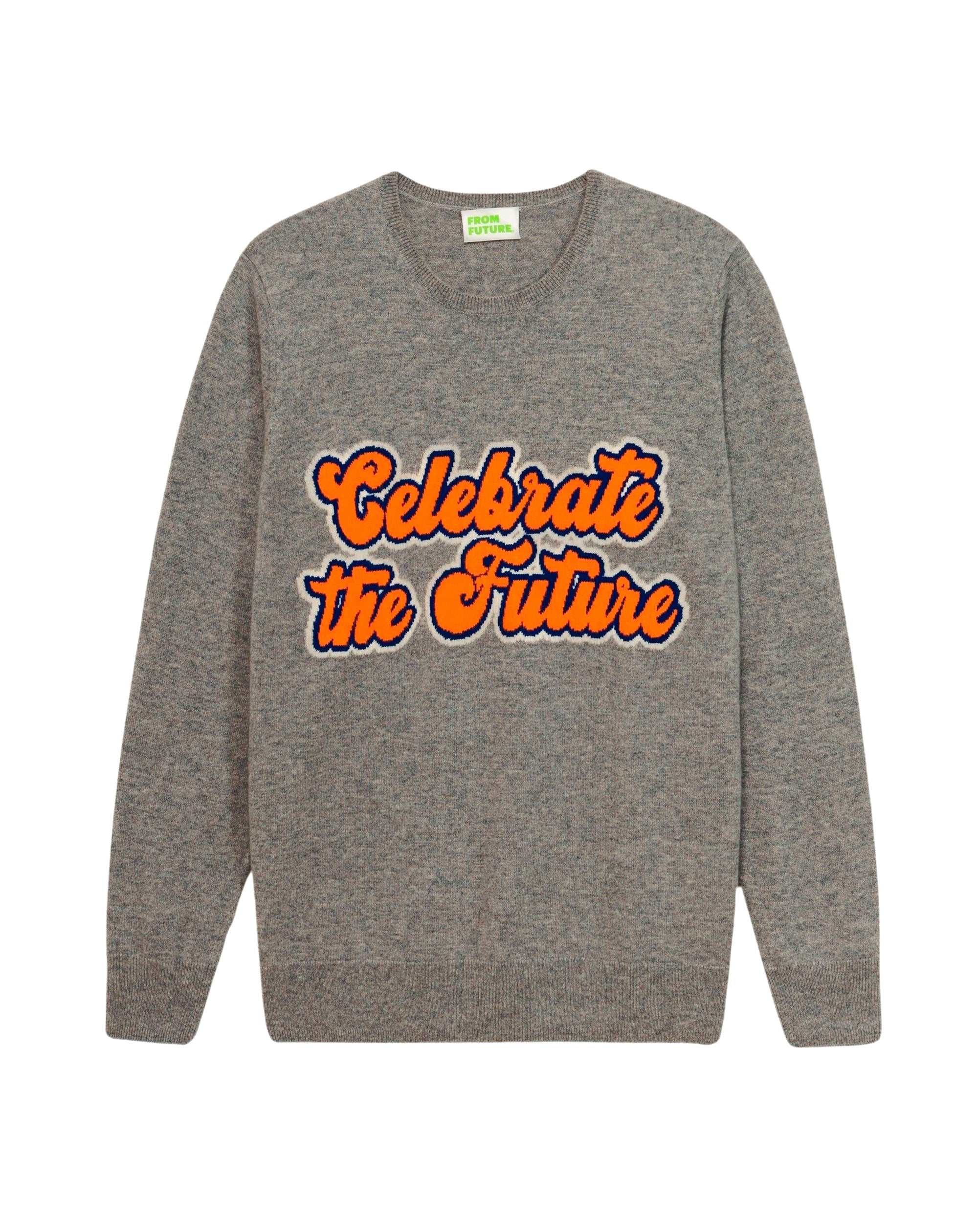 Pull à col rond Celebrate your future en cachemire - Dark Heather Gray
