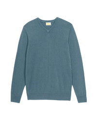 Pull classique à col V en cachemire - Ice Blue