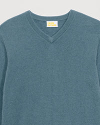 Pull classique à col V en cachemire - Ice Blue
