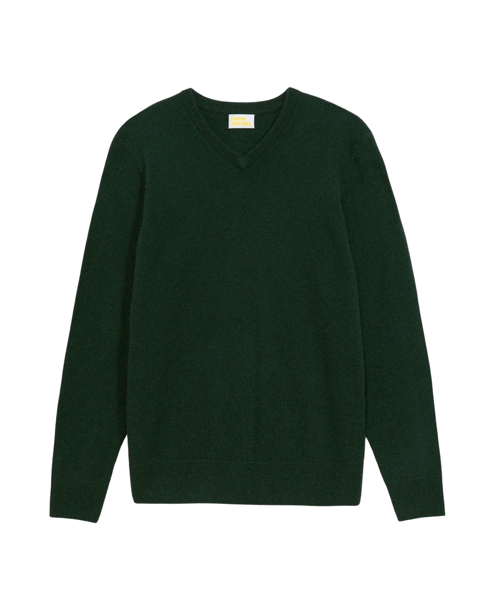 Pull classique à col V en cachemire - Bottle Green