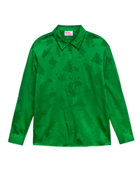 Chemise Suzanna en soie - Green Jacquard