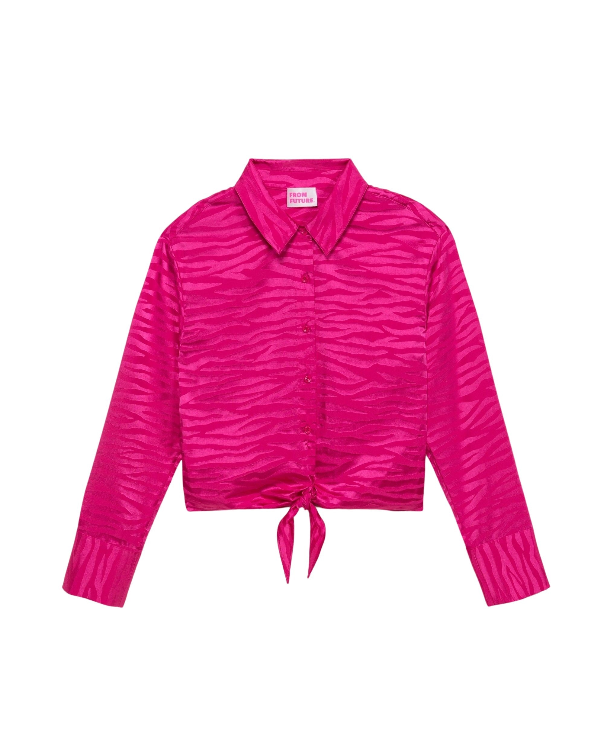 Chemise Emma en soie - Pink Jacquard