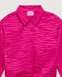 Chemise Emma en soie - Pink Jacquard
