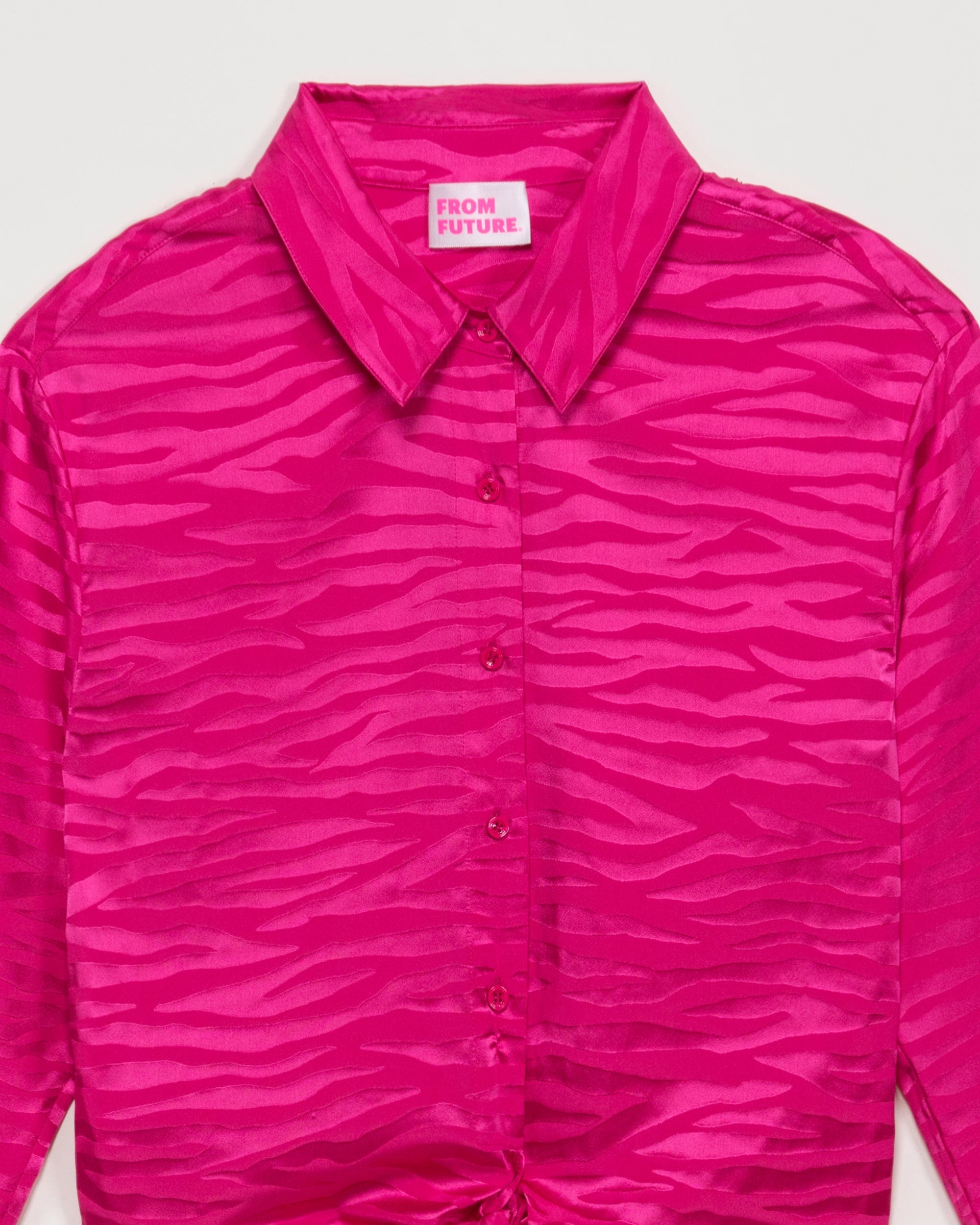 Chemise Emma en soie - Pink Jacquard