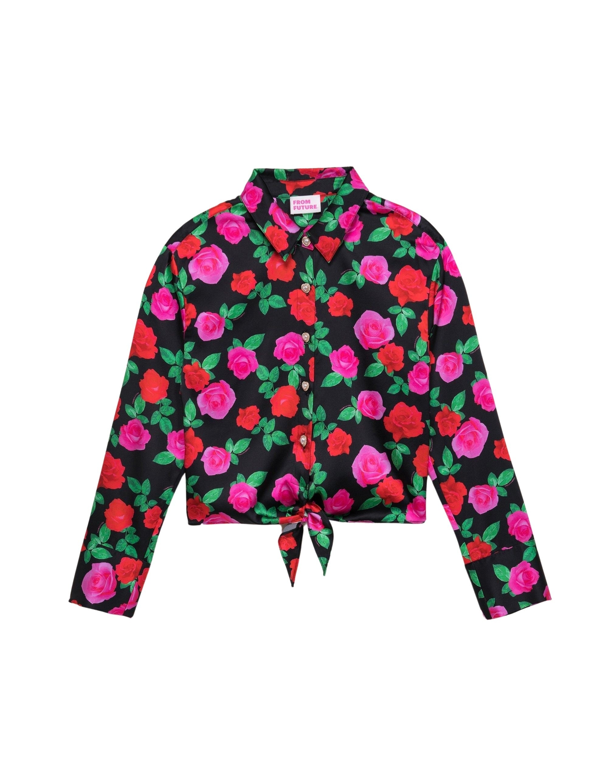 Chemise Emma en soie - Winter Roses