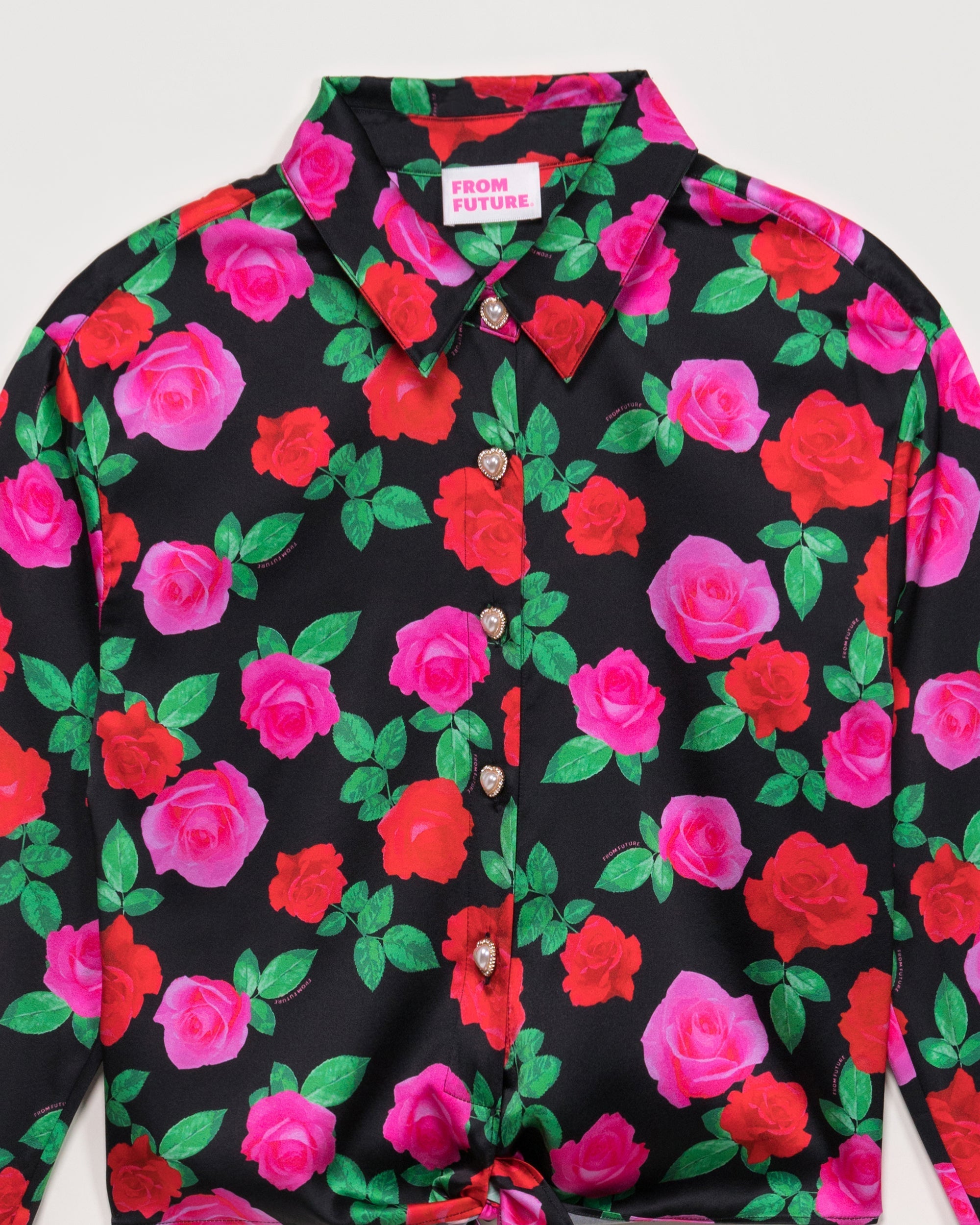 Chemise Emma en soie - Winter Roses