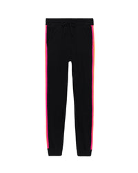 Pantalon de jogging à bande multicolore en cachemire - Black