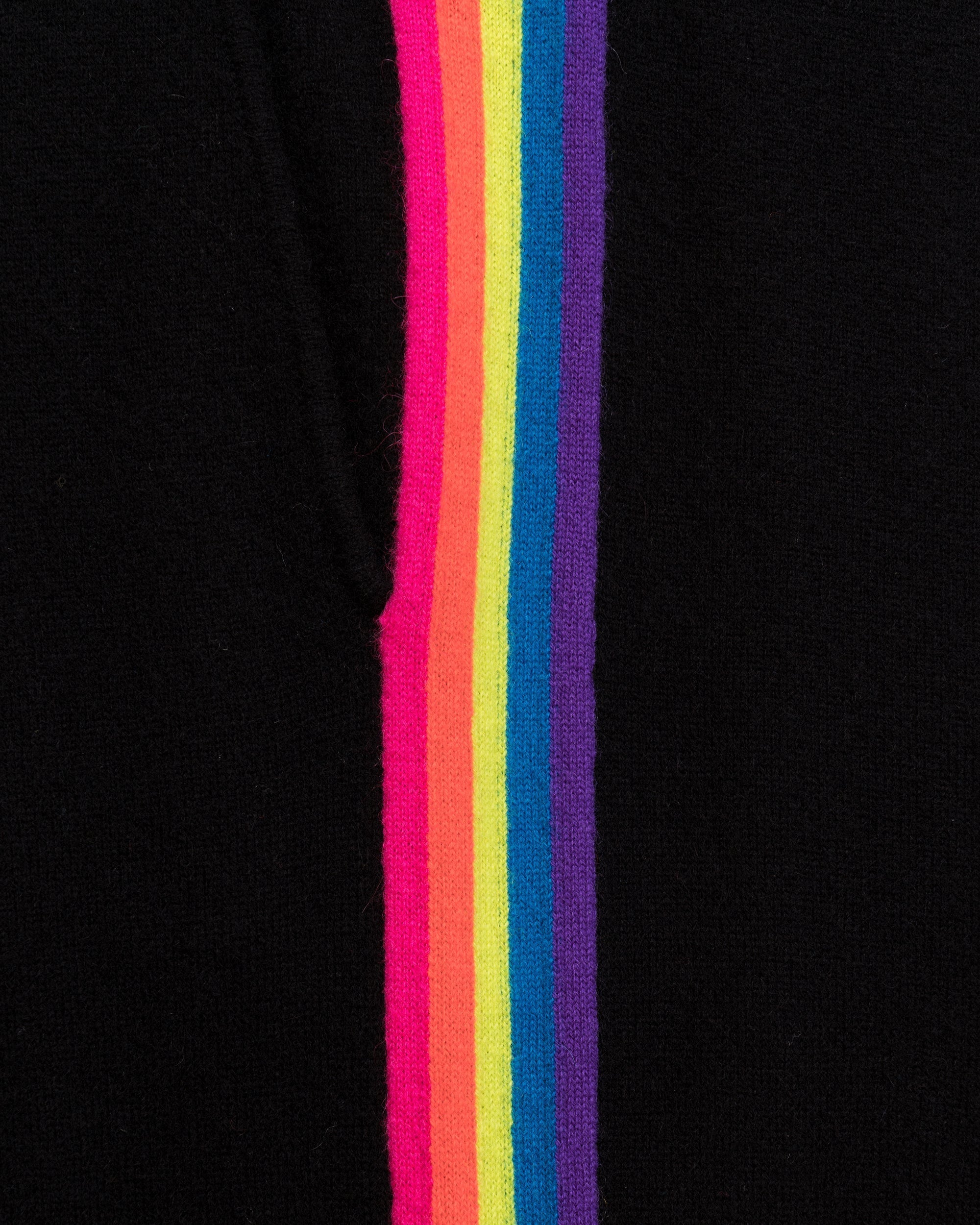Pantalon de jogging à bande multicolore en cachemire - Black