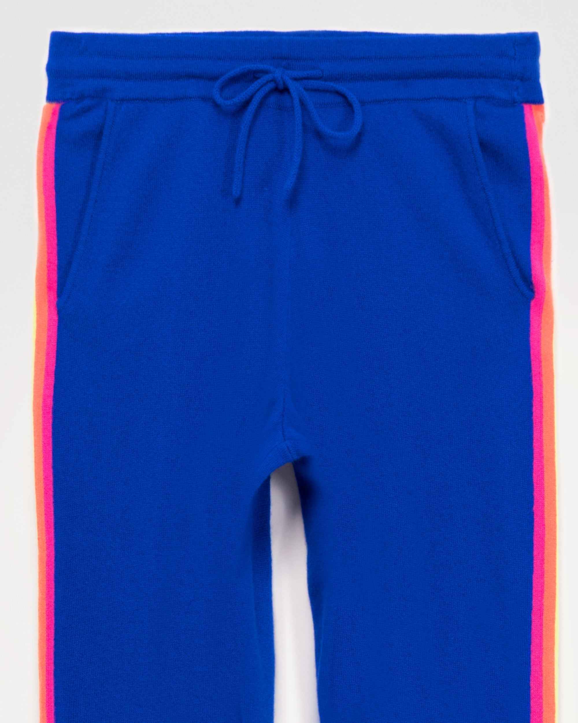 Pantalon de jogging à bande multicolore en cachemire - Pop Blue