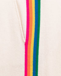 Pantalon de jogging à bande multicolore en cachemire - Ecru