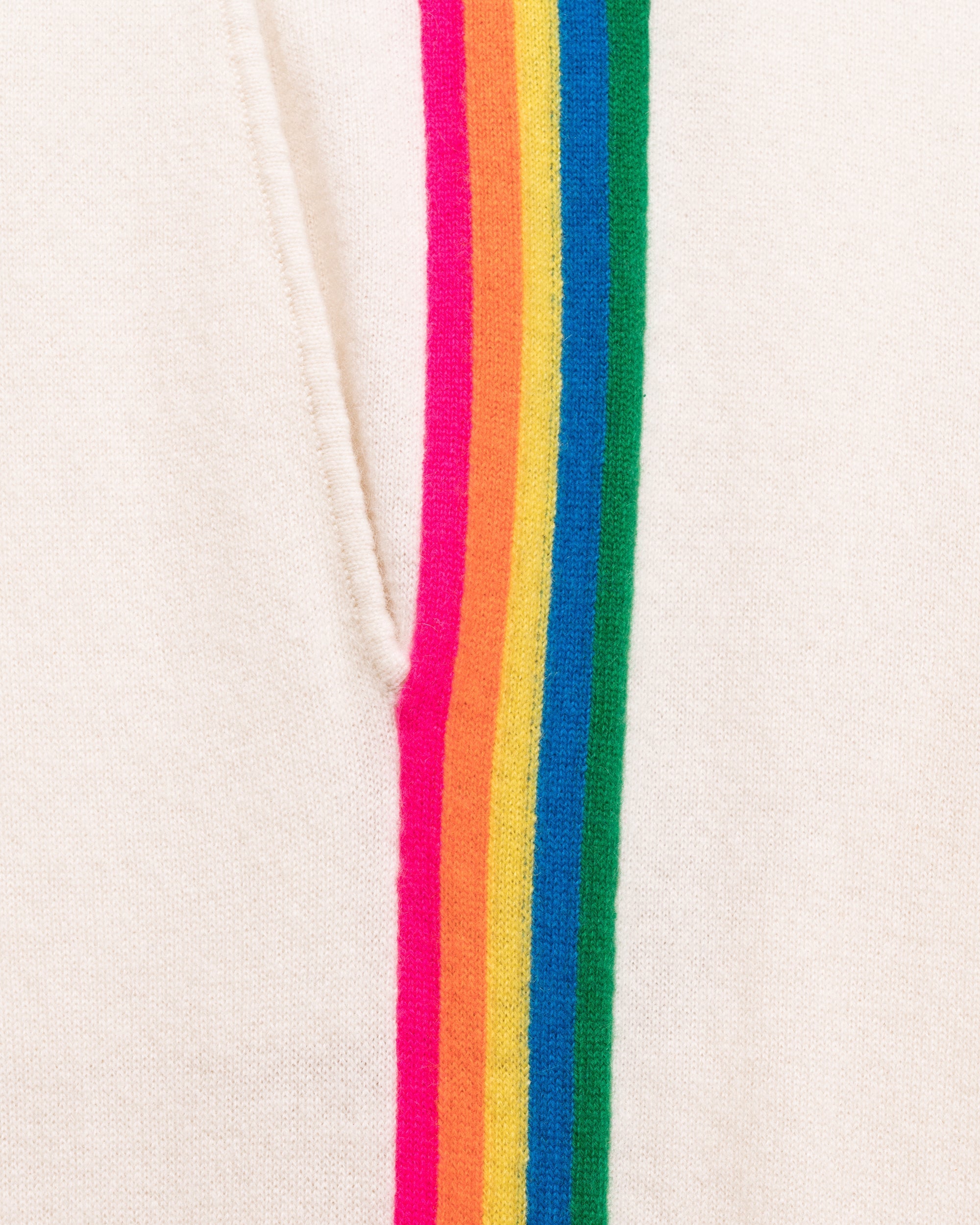 Pantalon de jogging à bande multicolore en cachemire - Ecru