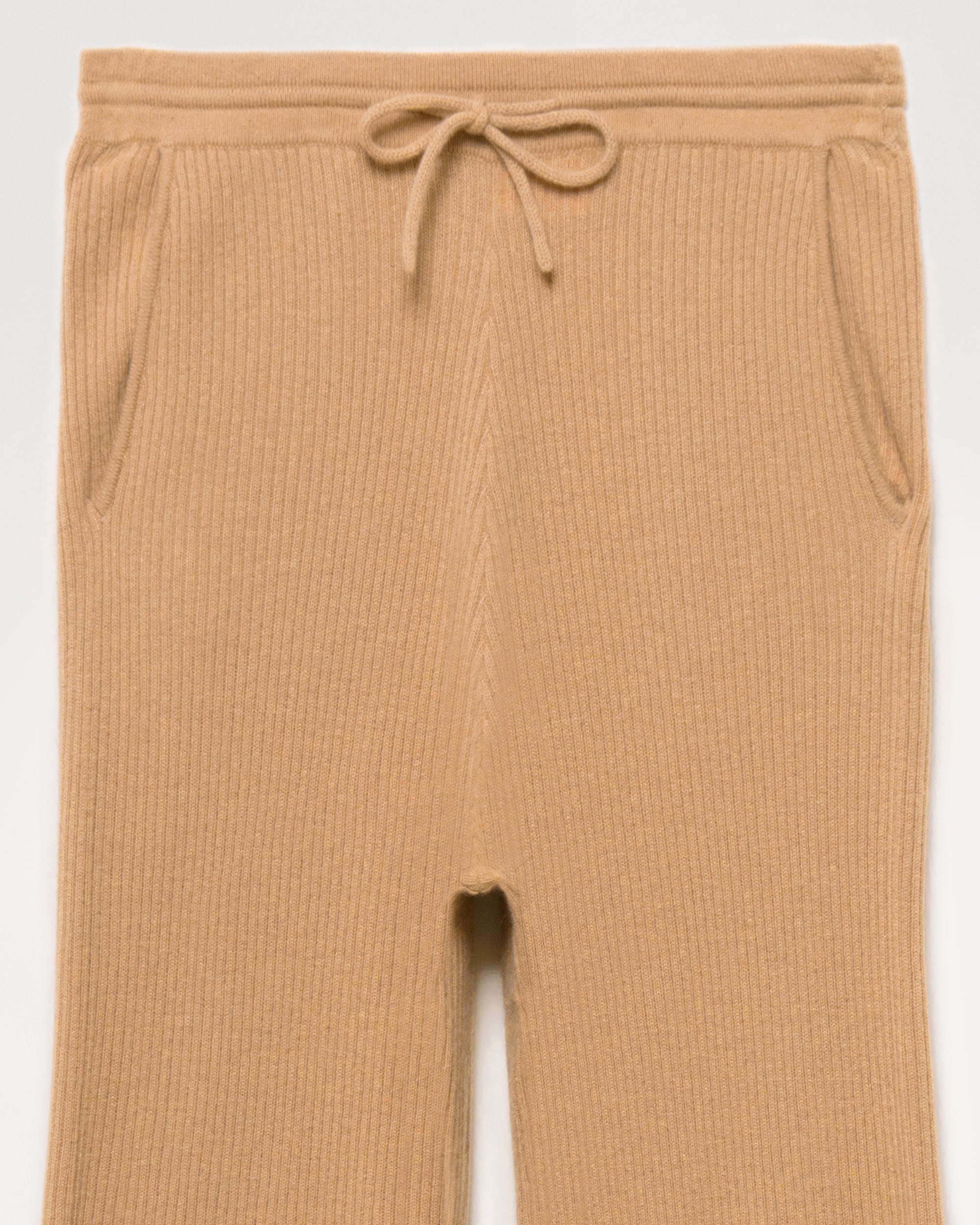 Pantalon de jogging à côtes en cachemire - Camel