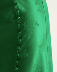 Jupe mi longue Elie en soie - Green Jacquard