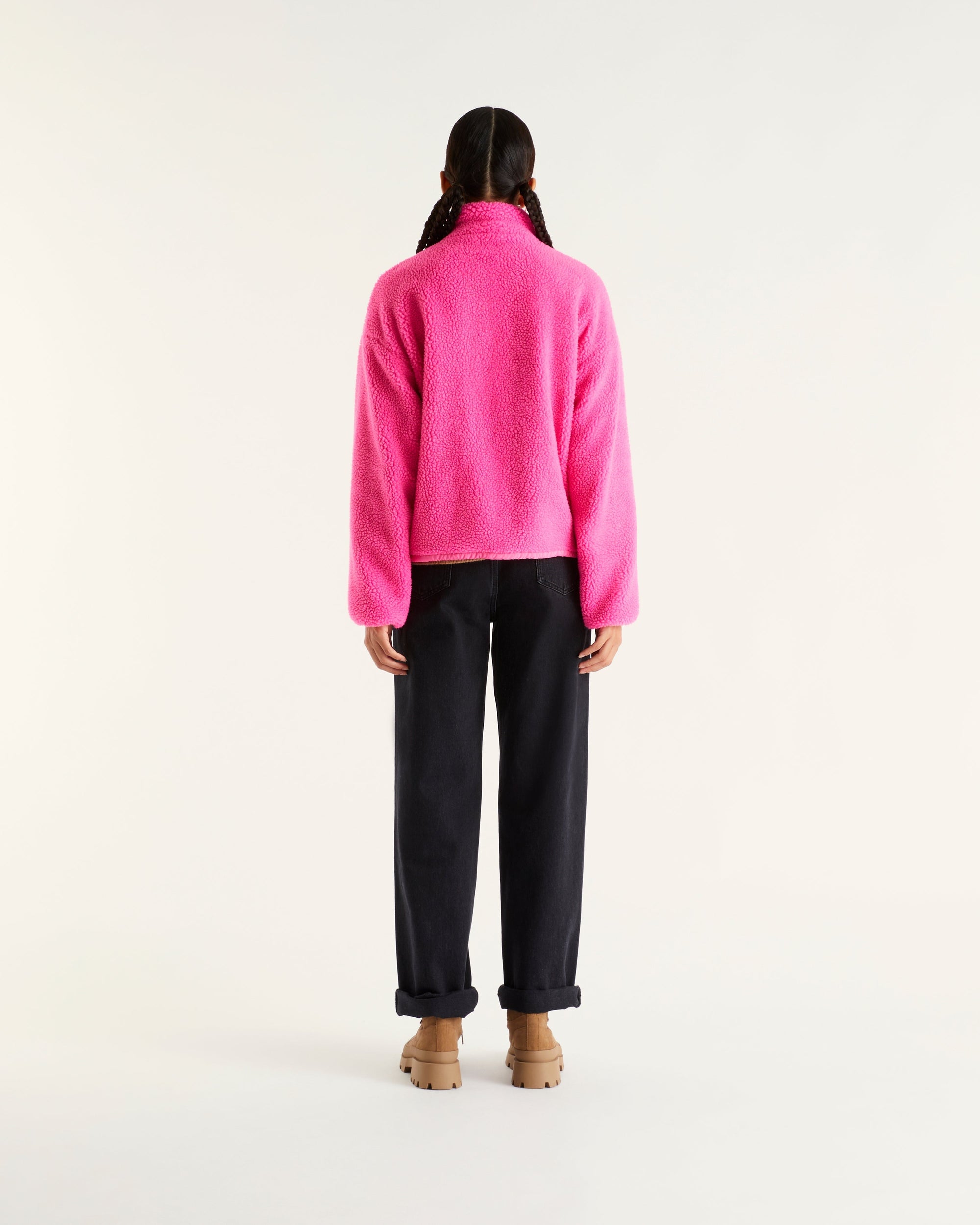 Veste zippée sherpa - Neon Pink