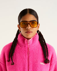 Veste zippée sherpa - Neon Pink