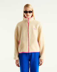 Veste zippée sherpa - Ecru