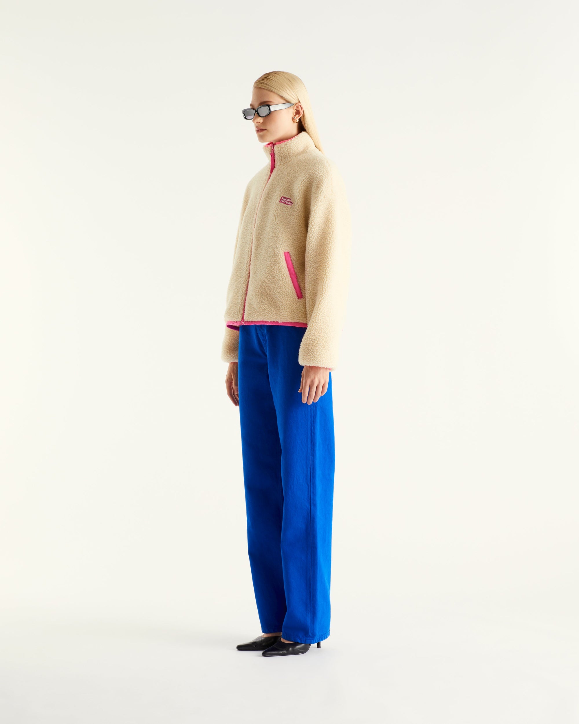Veste zippée sherpa - Ecru