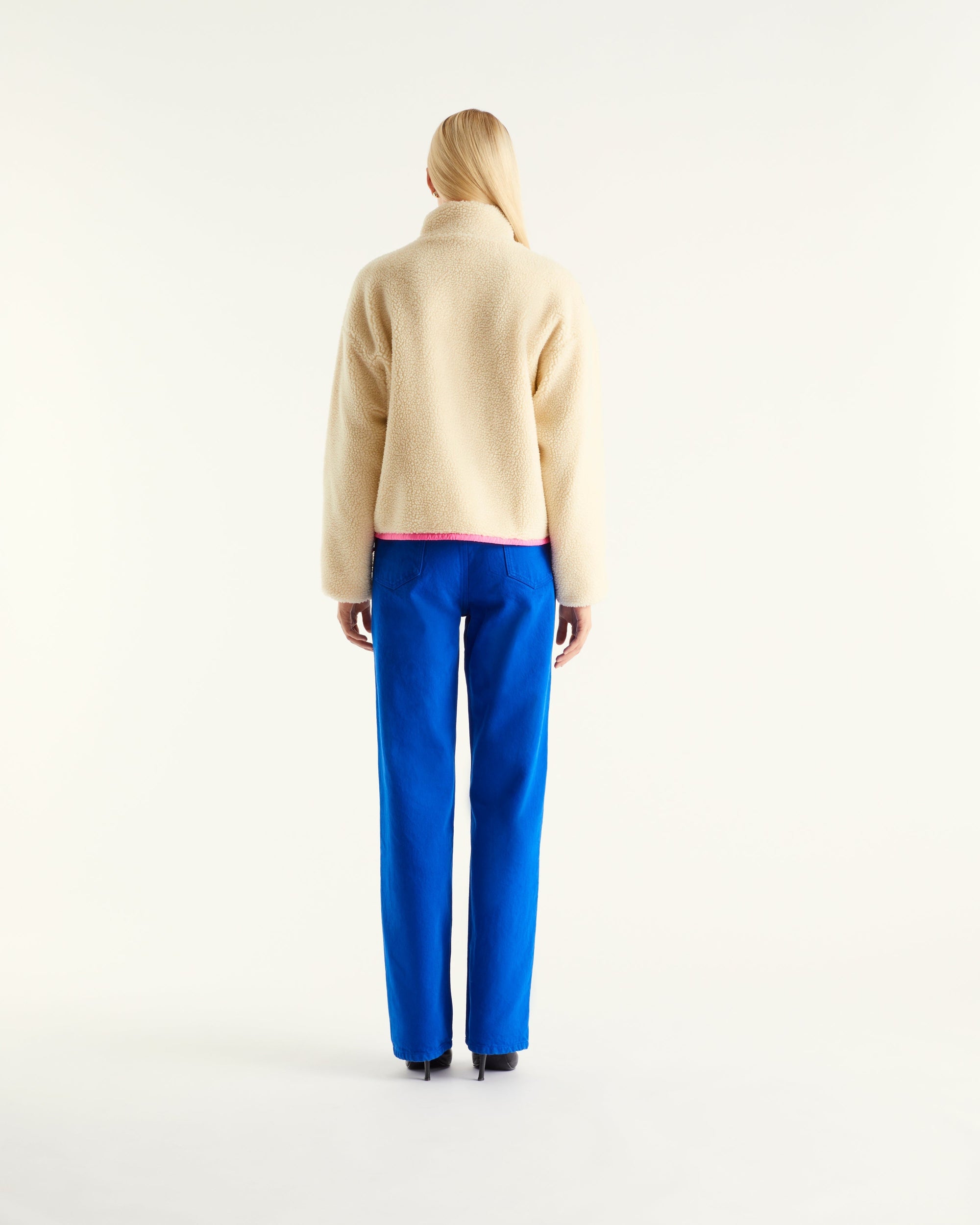 Veste zippée sherpa - Ecru