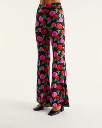 Pantalon large Milla en soie - Winter Roses