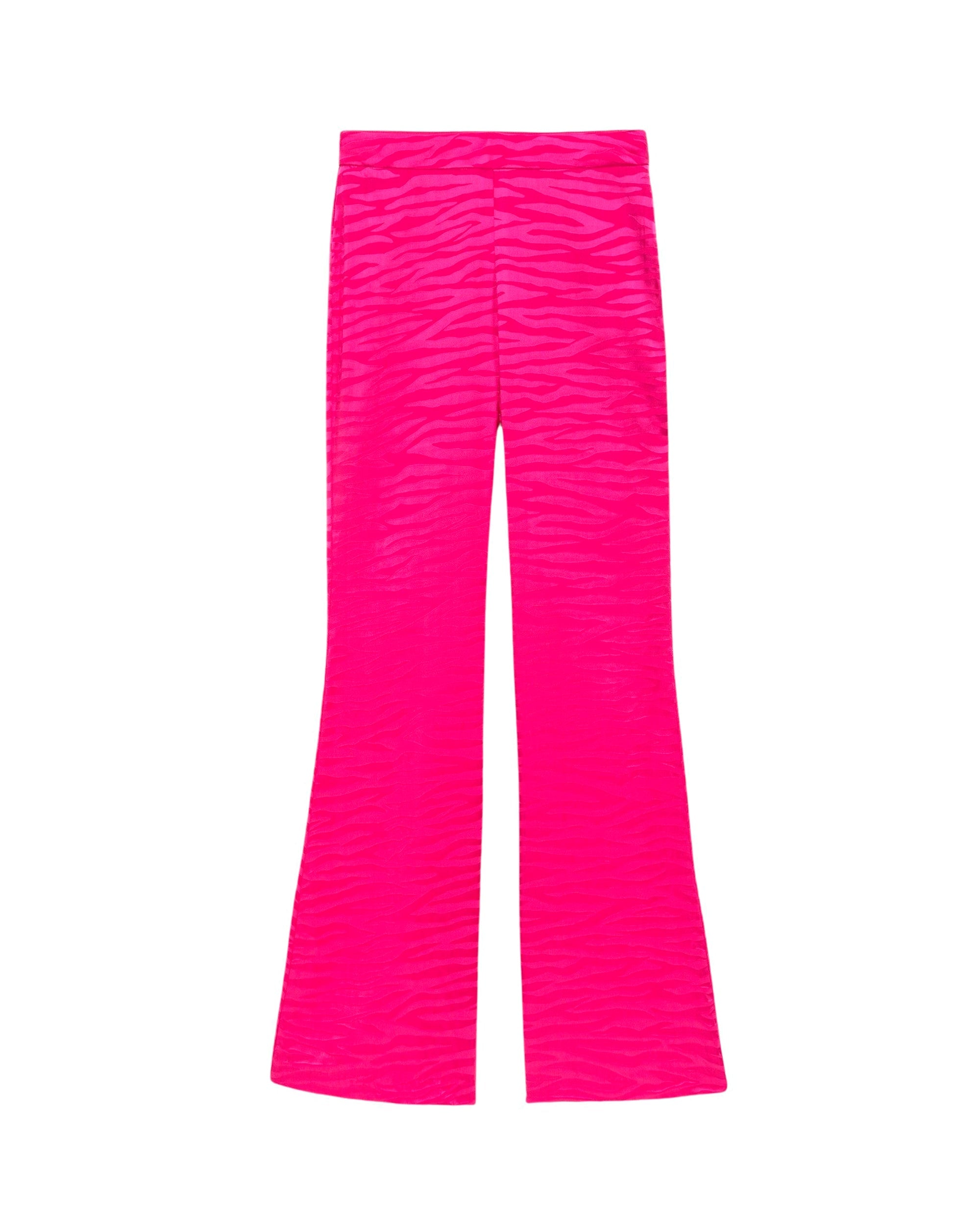 Pantalon large Milla en soie - Pink Jacquard