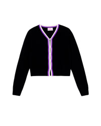 Cardigan court à perles en cachemire - Black