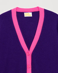 Cardigan court uniforme en cachemire - Intense Purple