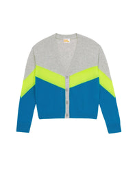 Cardigan court classique en cachemire - Power Blue