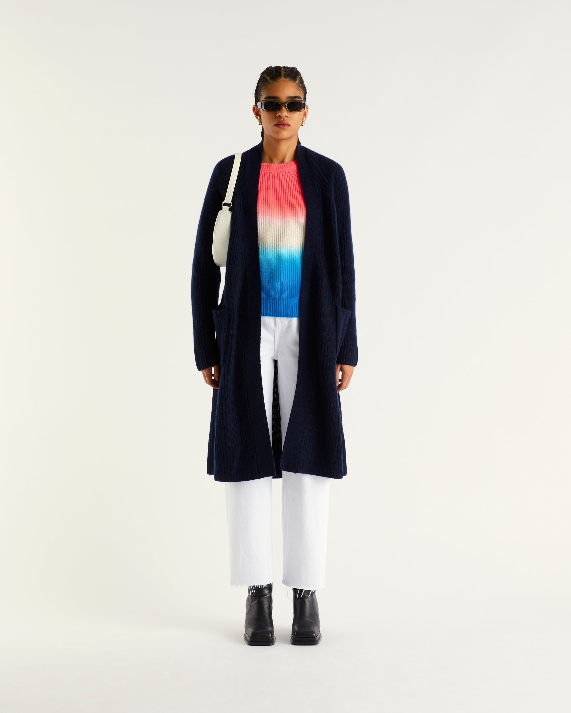 Gilet long en cachemire - Navy