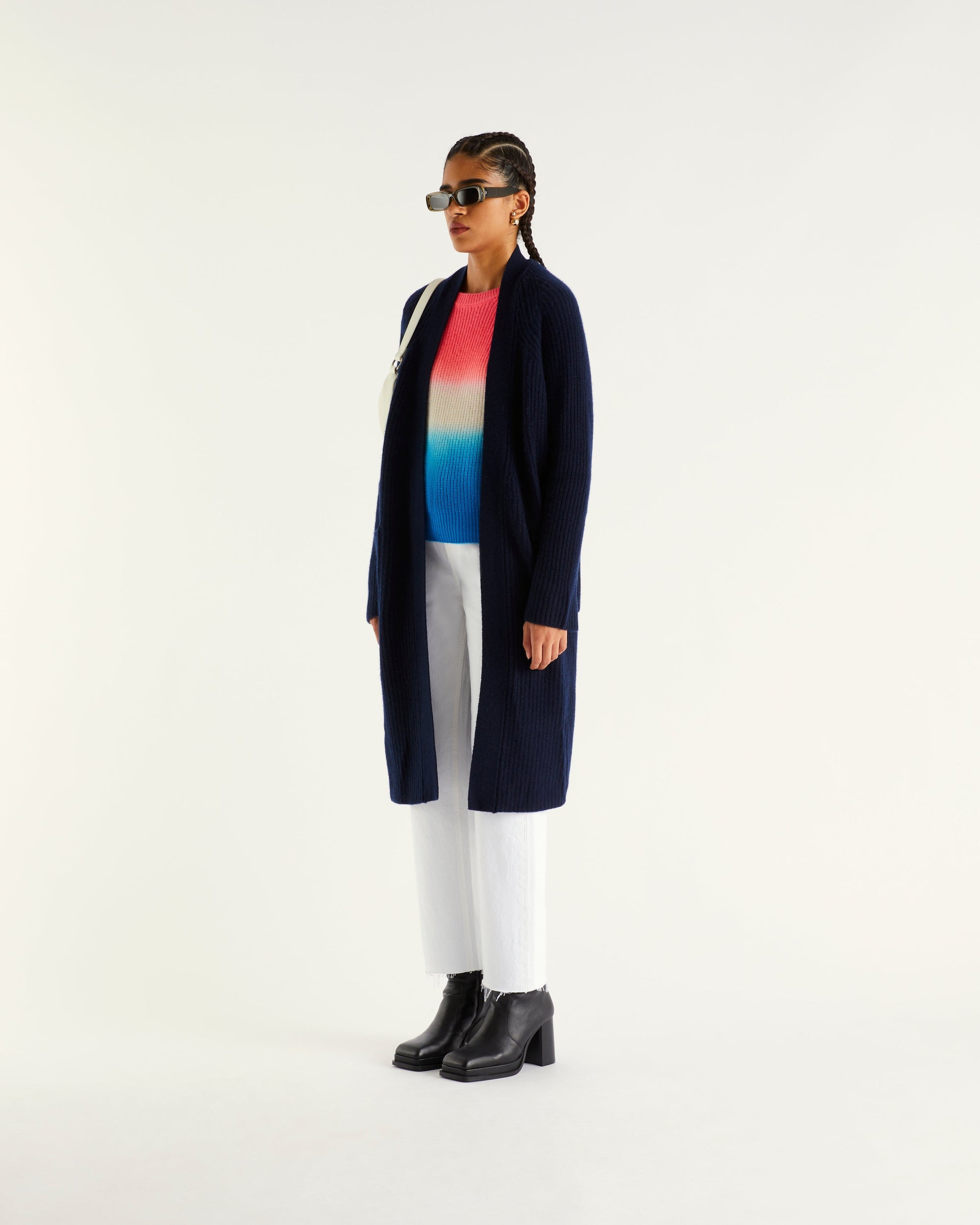 Gilet long en cachemire - Navy