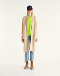 Gilet long en cachemire - Desert Sand