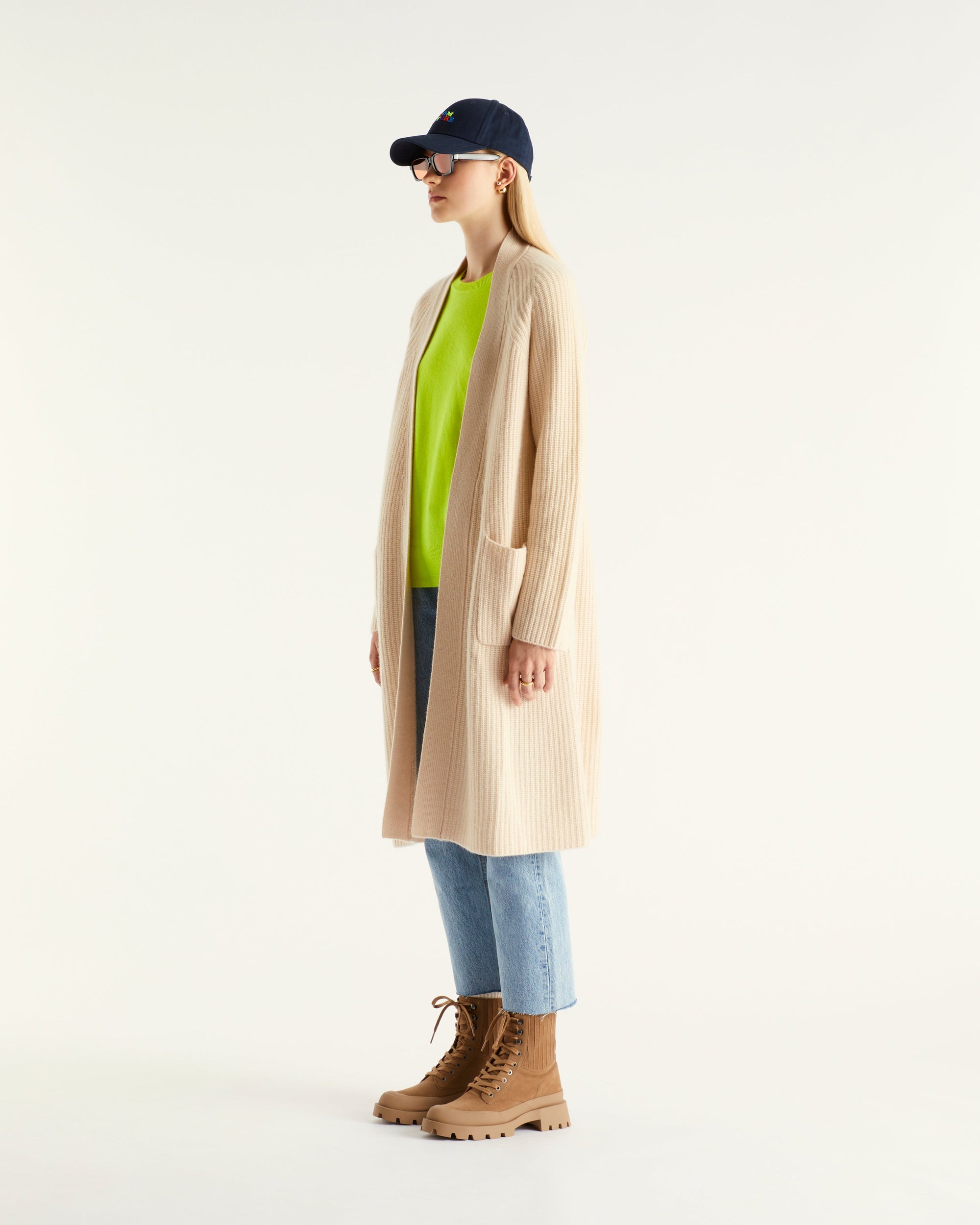 Gilet long en cachemire - Desert Sand