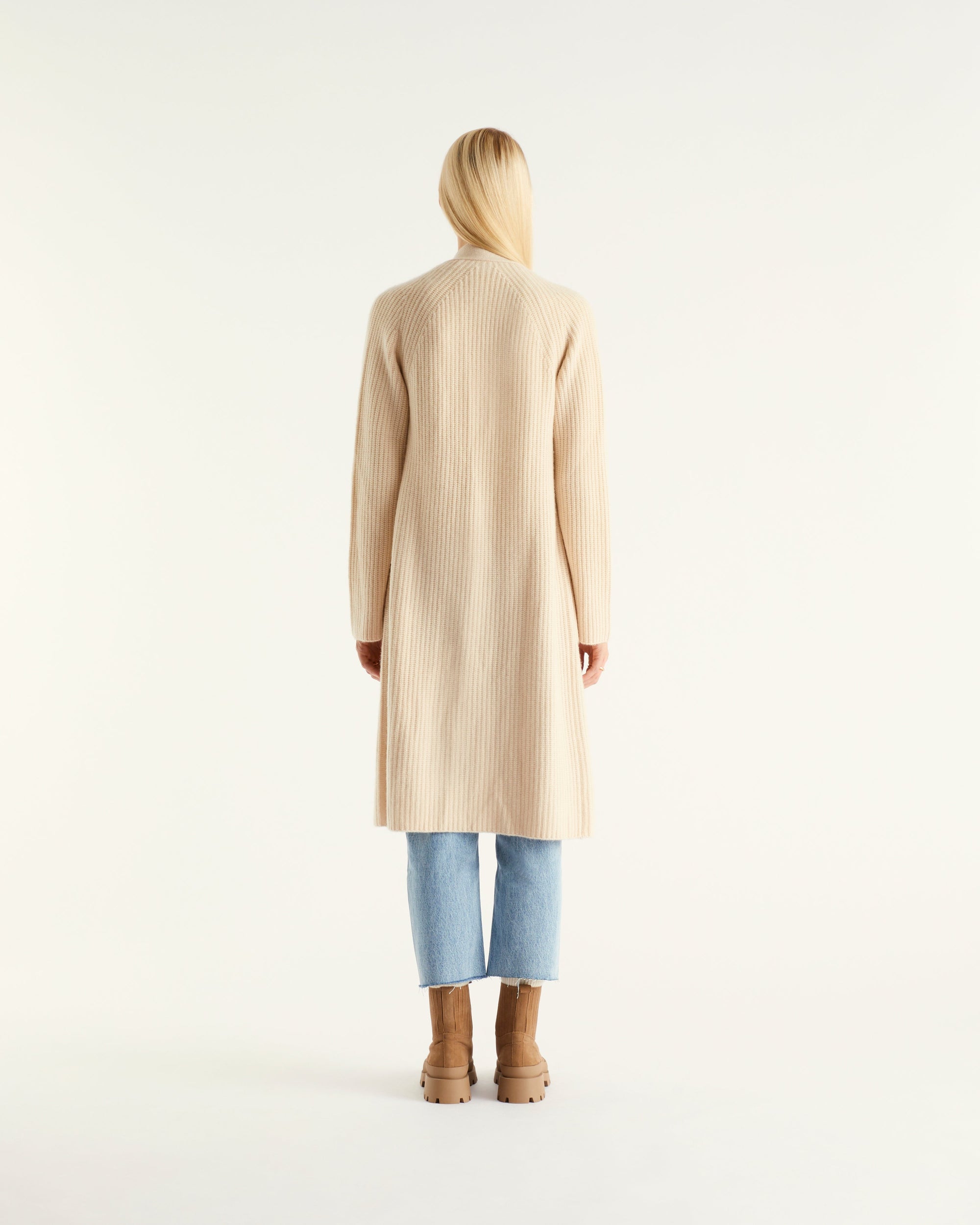Gilet long en cachemire - Desert Sand