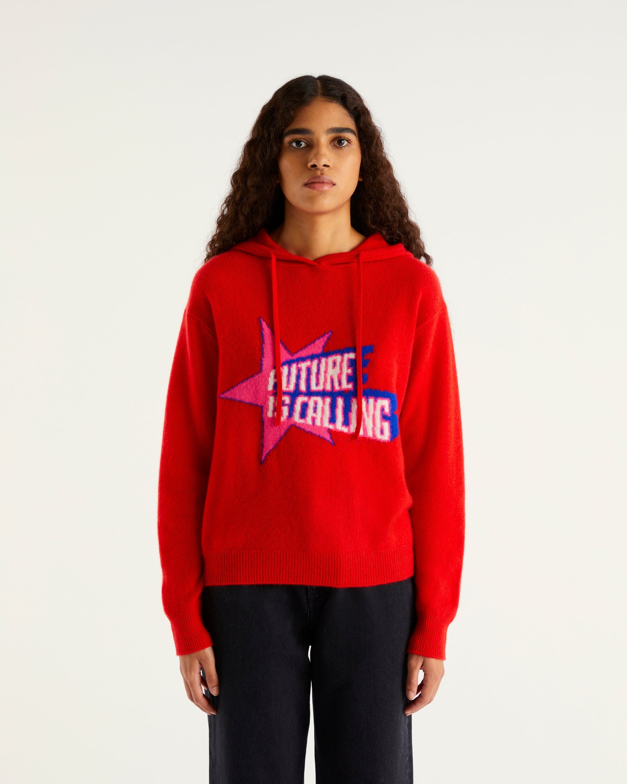 Hoodie Future Is Calling en cachemire - Power Red