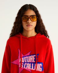 Hoodie Future Is Calling en cachemire - Power Red