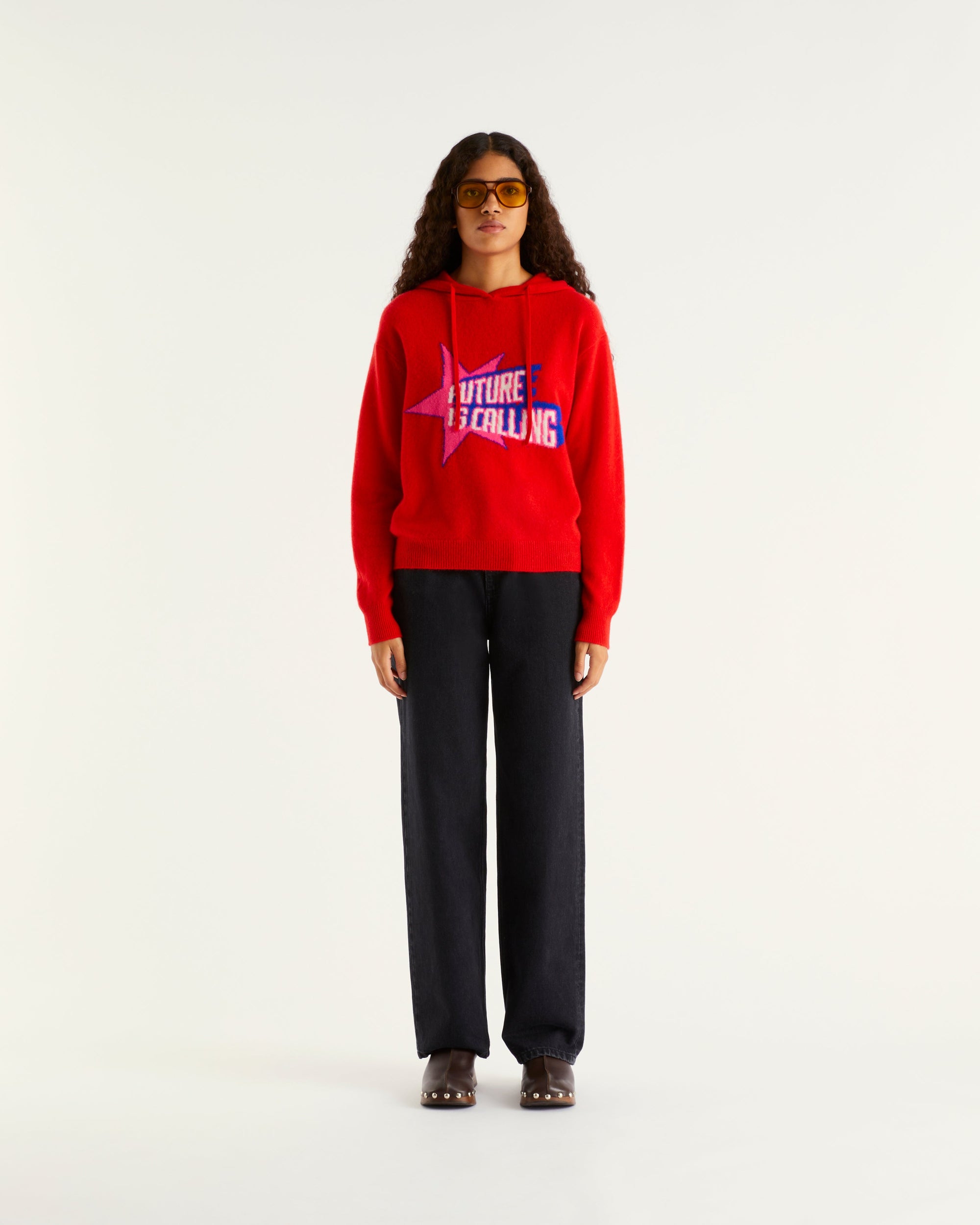 Hoodie Future Is Calling en cachemire - Power Red
