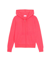 Hoodie classique à zip en laine mérinos - Neon Pink