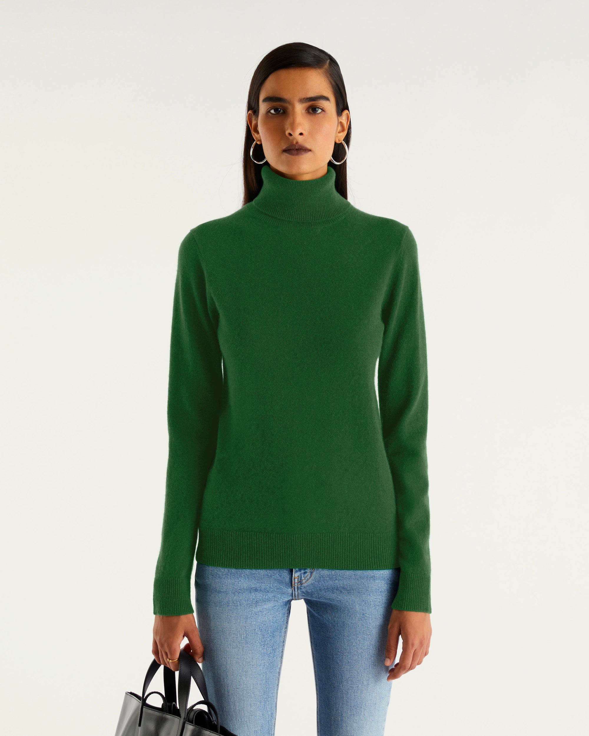 Pull à col roulé en cachemire - Pine Green