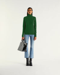Pull à col roulé en cachemire - Pine Green