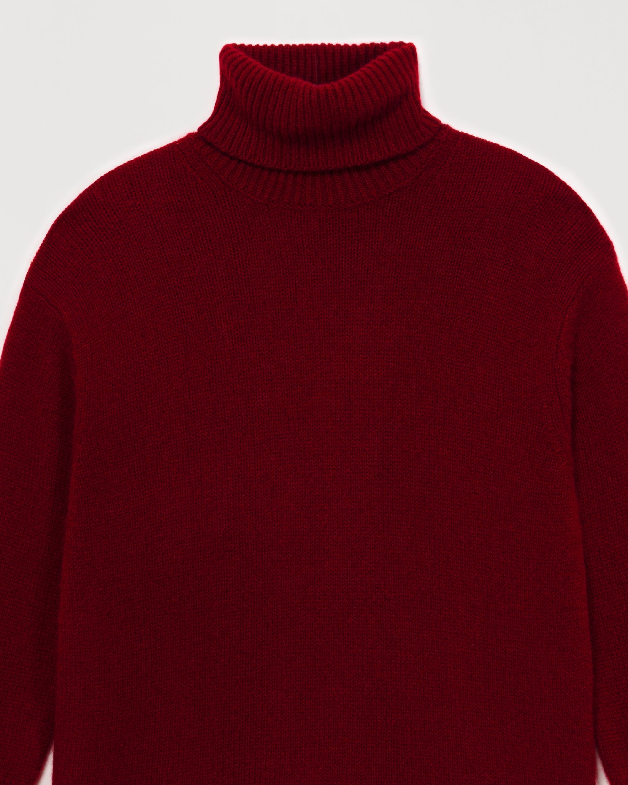 Pull long et oversize à col roulé en cachemire - Prune