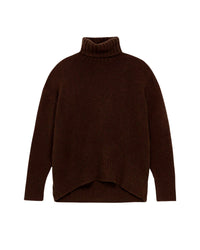 Pull à col roulé oversize en cachemire - Chocolate
