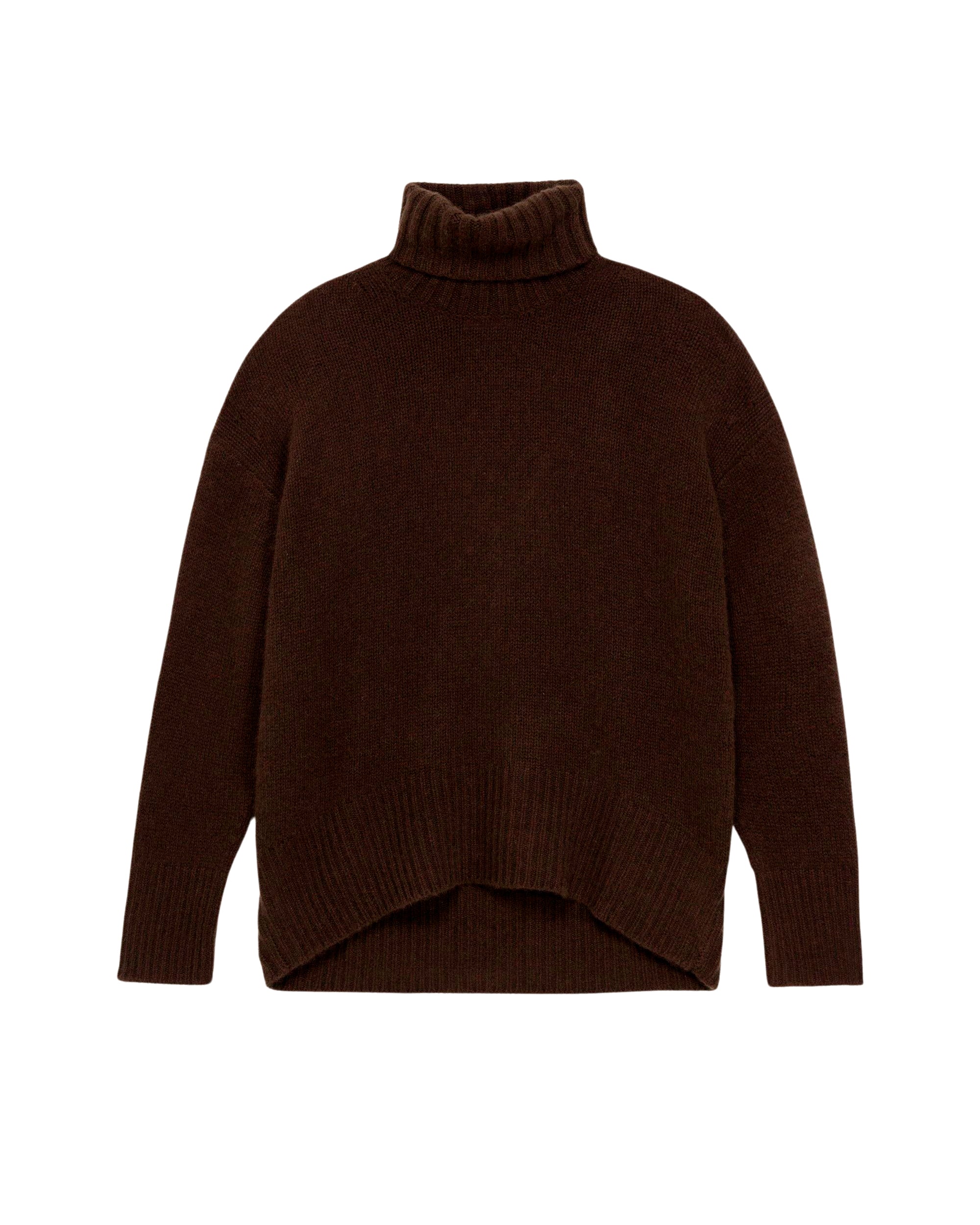 Pull à col roulé oversize en cachemire - Chocolate