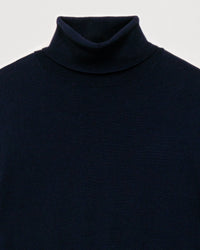 Pull loose à col roulé en laine mérinos - Navy