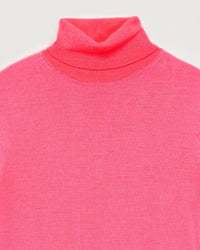 Pull loose à col roulé en laine mérinos - Acid Pink