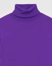 Pull loose à col roulé en laine mérinos - Neon Purple