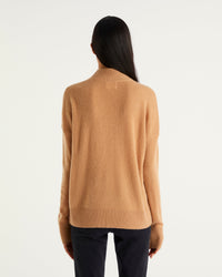 Pull à col montant oversize Light en cachemire - Camel